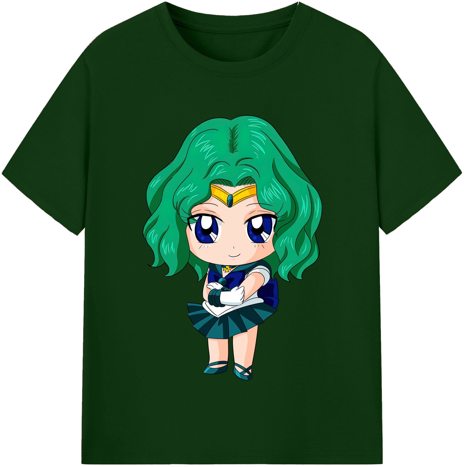 （画像用） 美少女戦士セーラームーン 海王 みちる（かいおう みちる） Sailor Moon Kaiou Michiru 綿100％半袖Tシャツ（フロントプリント）